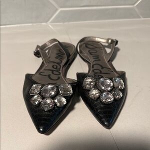 Sam Edelman - Reece Flats - Black Embellished Women's Shoes